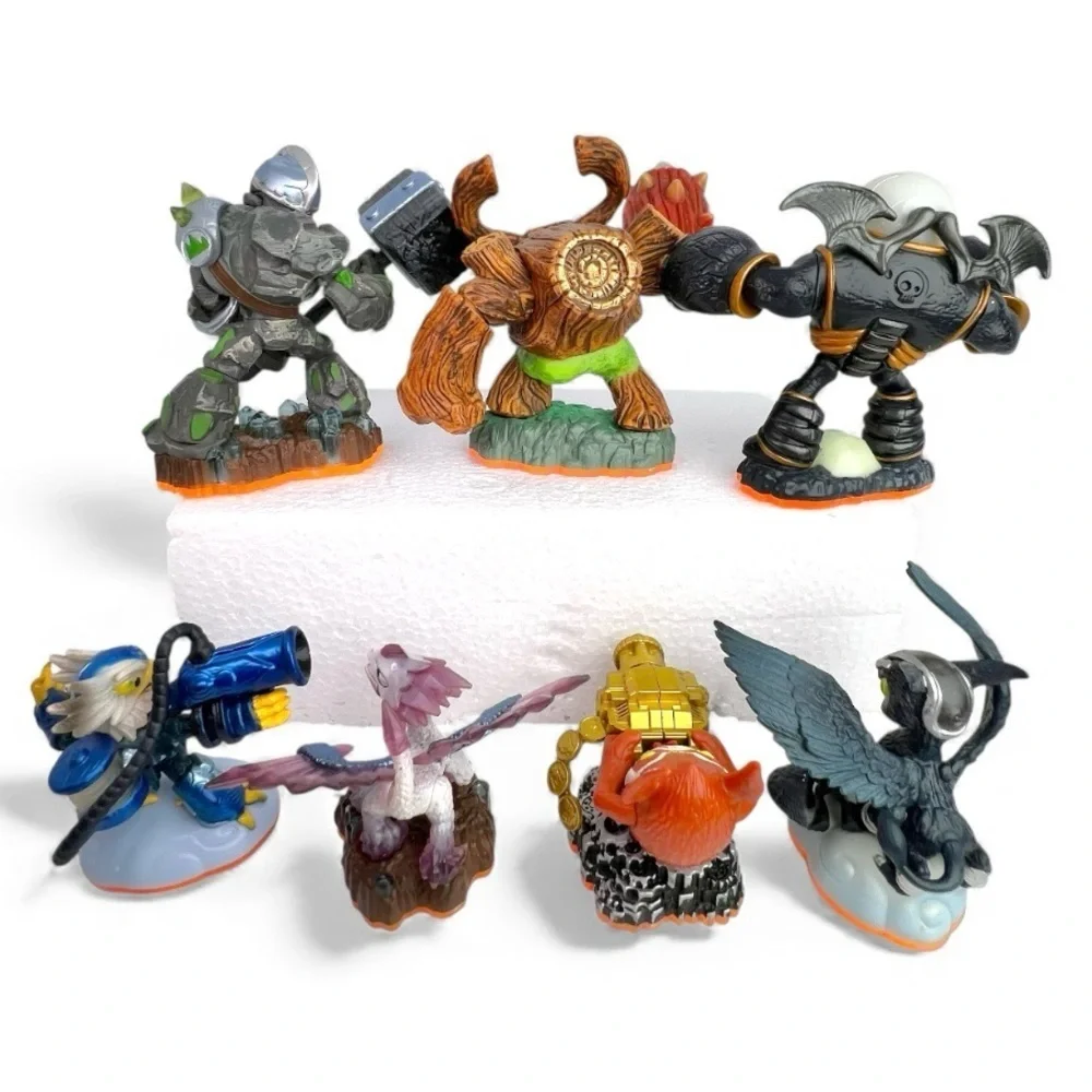 Skylanders Giants Lot Of 7 , Eye Brawl, Crusher, Tree Rex, Sonic Boom + 3,Tested
